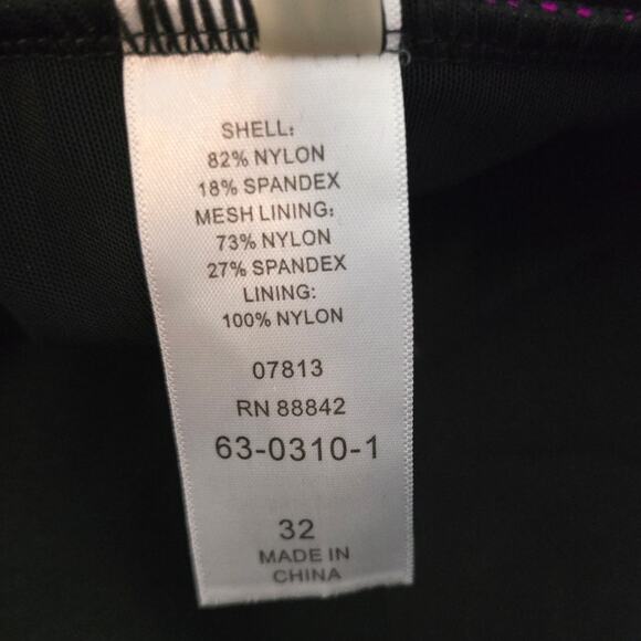 SwimSuits For All Black Pink One Piece Swim Dress 32 NWT - Picture 5 of 6